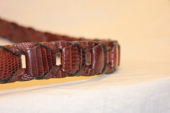 VINTAGE BRAIDED LEATHER Belt,braided leather belt… - image 3
