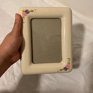 VINTAGE SHABBY CHIC Picture Frame,vintage cottage picture frame,vintage crackle ceramic picture frame,shabby chic picture frame,shabby chic