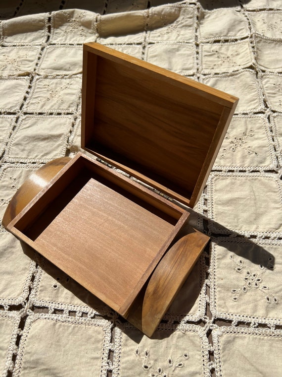 VINTAGE HANDMADE WOOD Box,vintage wood box,vintag… - image 1