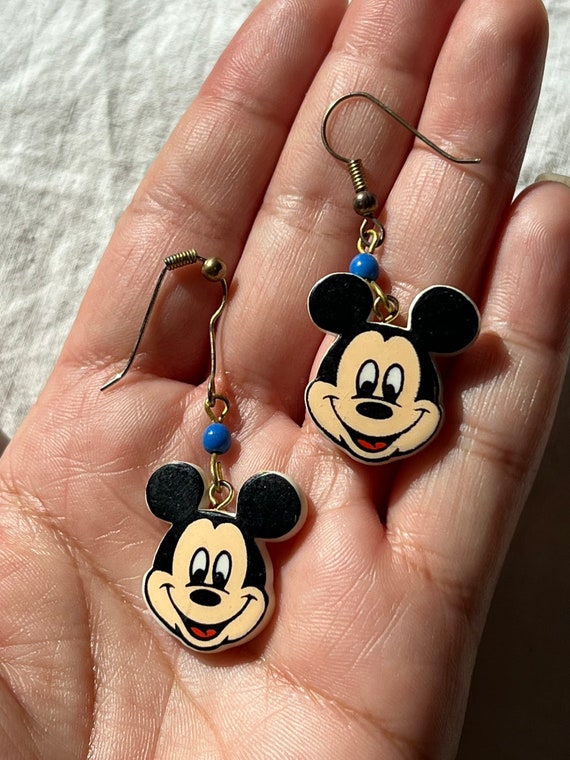 VGT MICKEY MOUSE Face Earrings,vintage Mickey Mous