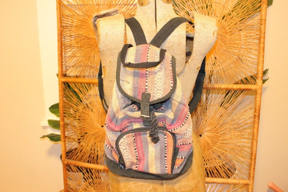 VINTAGE WOVEN ETHNIC Backpack,vintage woven embro… - image 1