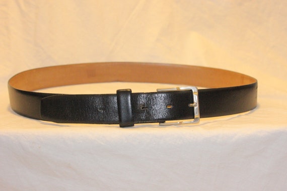 VGT LEATHER BELT,vintage black leather belt,women 