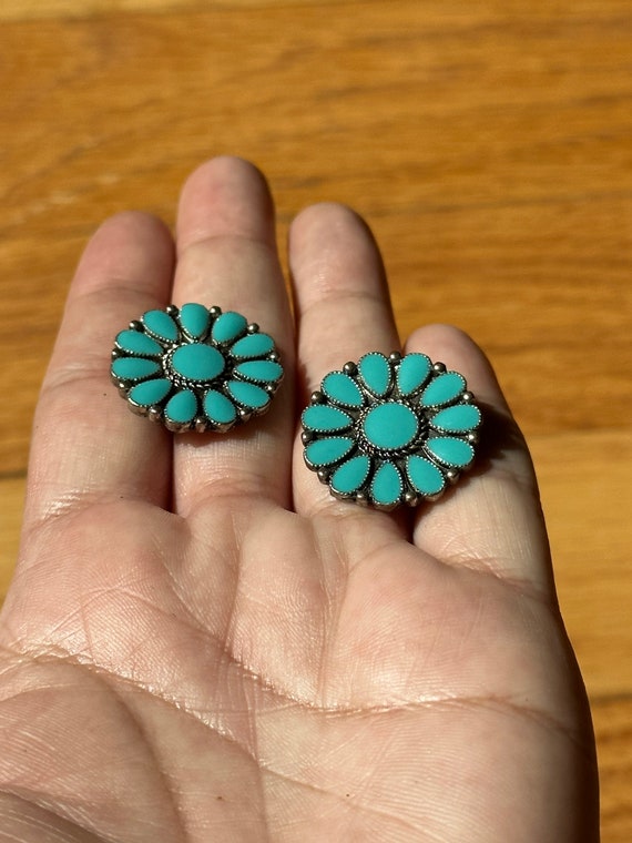 VINTAGE TURQUOISE WESTERN Earrings,vintage medium… - image 9