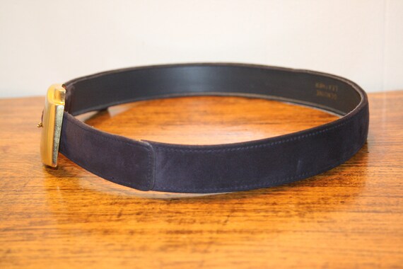 VGT PURPLE LEATHER Belt,vintage leather suede bel… - image 4