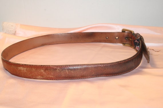 VGT BROWN LEATHER Belt,vintage women leather belt… - image 7