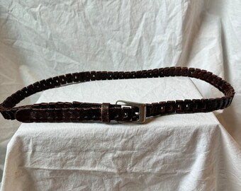Vintage 90s Forenza Woven Braided Brown Leather Belt - Etsy display picture 1