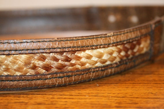 VGT LEATHER BELT,vintage boho leather belt,vintag… - image 2