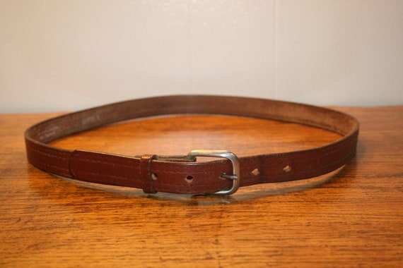 VINTAGE CLASSIC LEATHER Belt,vintage skinny leath… - image 3