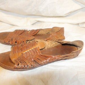 VINTAGE HUARACHES SANDALS,vintage huaraches leather sandals,vintage huaraches sandals brown,huaraches sandals ladies,huaraches sandals boho image 2