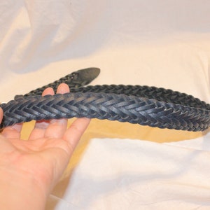 VGT NAVY BLUE Braided Leather Belt,blue leather belt,braided leather belt womens,vintage navy blue leather belt,vintage woven leather belt image 7