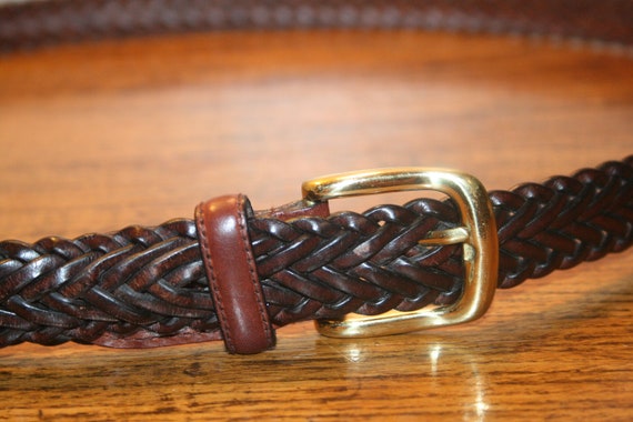 VINTAGE BRAIDED LEATHER Belt,braided leather belt… - image 4