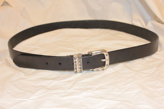 VINTAGE FLOWER LEATHER Belt,vintage leather belt,… - image 2