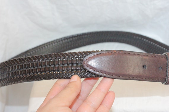 VINTAGE BRAIDED LEATHER Belt,brown leather belt,b… - image 5