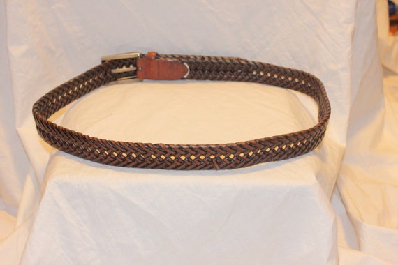 VINTAGE BRAIDED LEATHER Belt,brown leather belt,b… - image 6