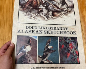 VINTAGE SKETCH ALASKA Animals Book,vintage sketch Alaska bear book,vintage Alaska sketch book,vintage Alaska animal art book,Alaska animals
