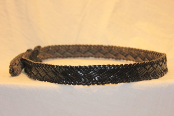 VINTAGE BRAIDED LEATHER Belt,vintage braided leat… - image 4