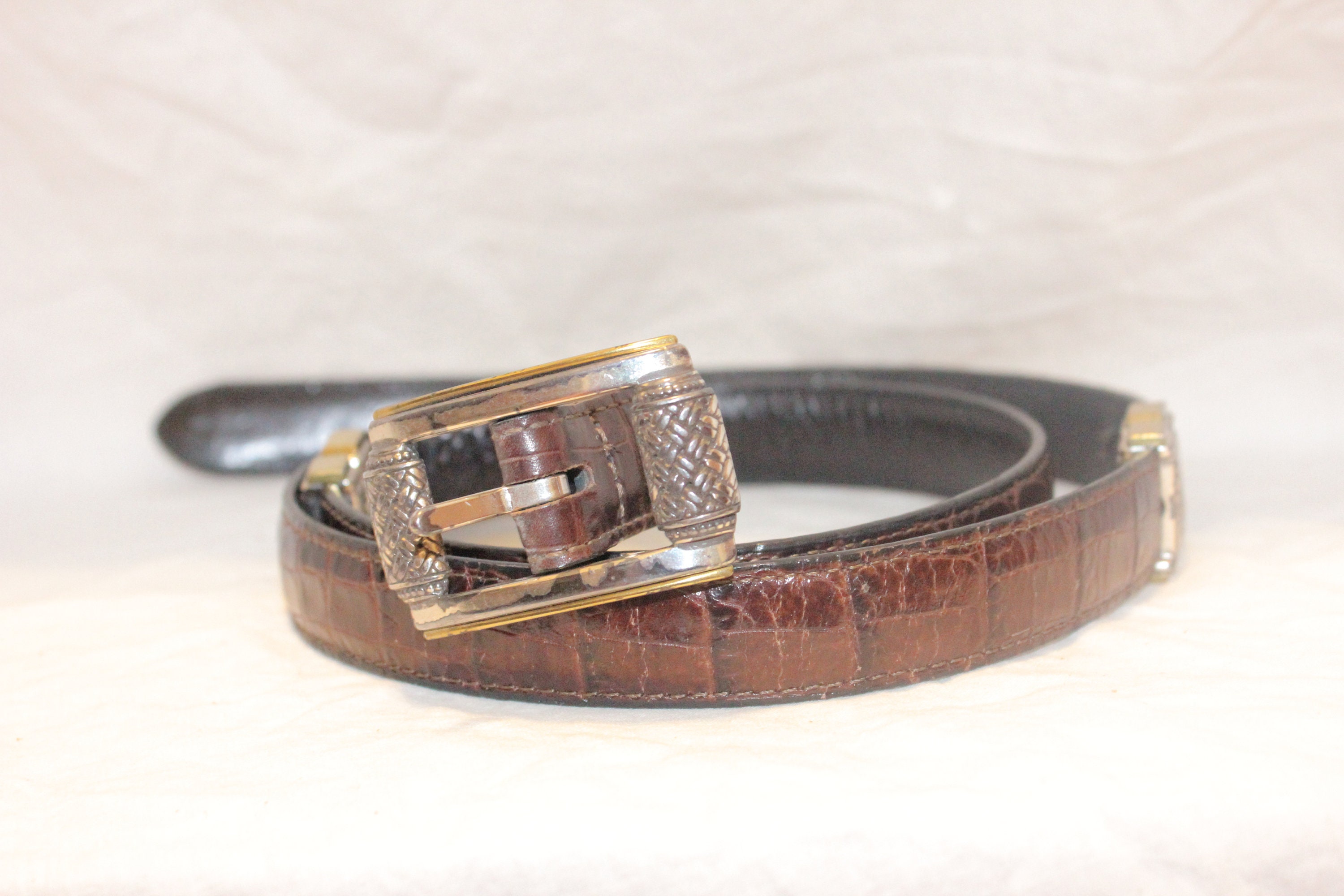 VINTAGE LEATHER REVERSIBLE Bel,womens Reversible Belt  display picture 2