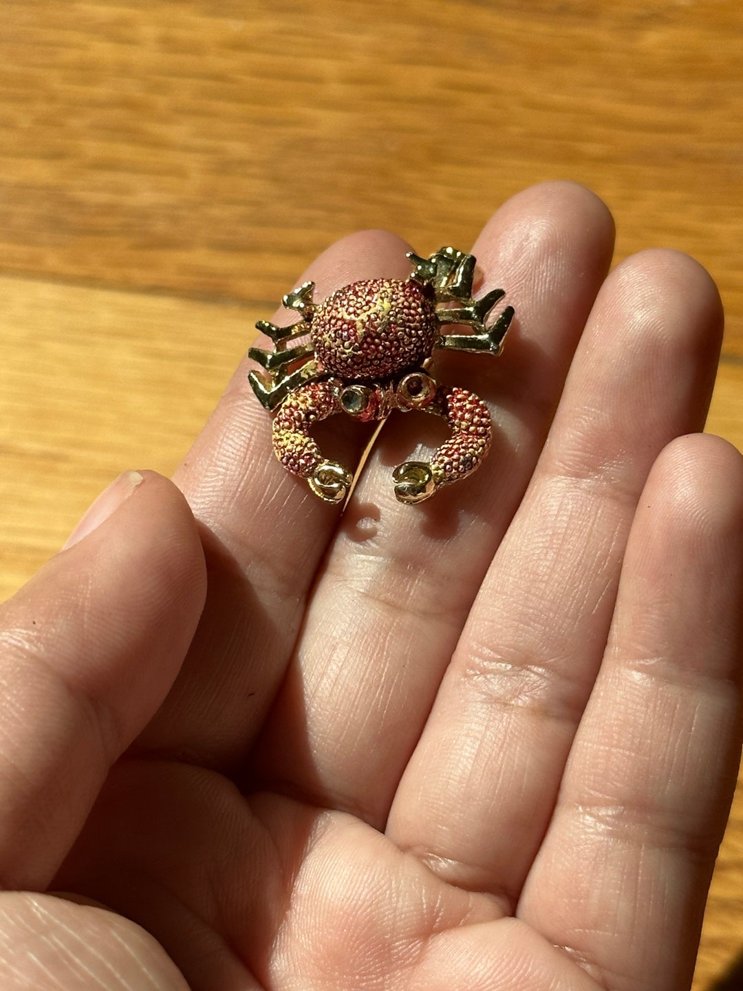 VINTAGE CRAB Brooch,vintage Red Crab Brooch Pin,vintage Red Crab Brooch