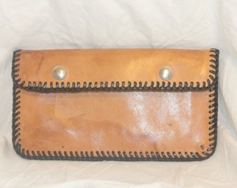 VINTAGE ENVELOPE WALLET,vintage leather wallet zipper,vintage envelope wallet leather,vintage leather change wallet,change coin wallet