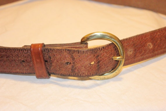 VINTAGE LEATHER BIKER Belt,vintage leather belt,w… - image 3