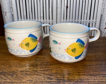 VINTAGE FISH COFFEE Cups,Studio Nova Barrier Reef,vintage tropical kitchen decor,vintage tropical,ceramic fish coffee cups,fish mug coffee