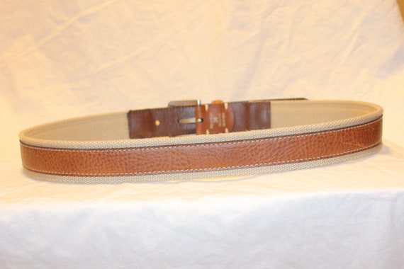 VGT PREPPY LEATHER Belt,vintage brown leather bel… - image 7