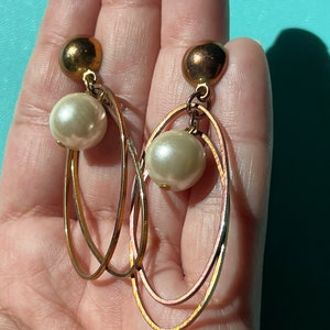 VINTAGE PEARL DANGLE Earrings,vintage pearl drop earrings,vintage pearl long earrings,vintage pearl wedding long earrings,pearl wedding