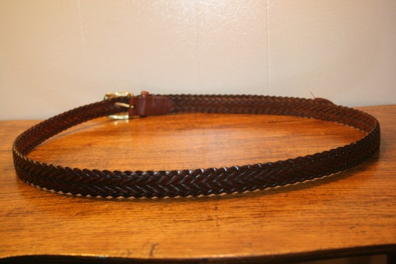 VINTAGE BRAIDED LEATHER Belt,braided leather belt… - image 7