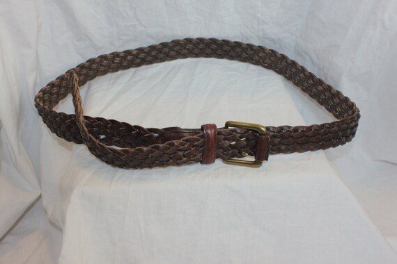 VINTAGE BRAIDED LEATHER Belt,brown leather belt,b… - image 3