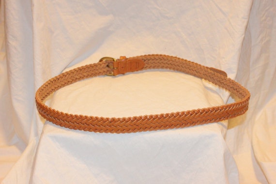 VGT BRAIDED LEATHER Belt,brown leather belt,braid… - image 8