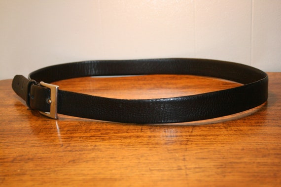 VINTAGE BLACK LEATHER Belt,vintage black leather … - image 5