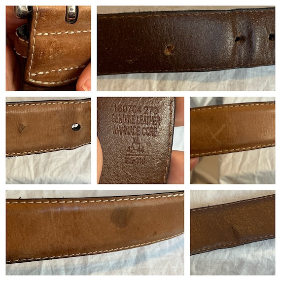 VINTAGE LEATHER BIKER Belt,vintage leather belt,w… - image 9