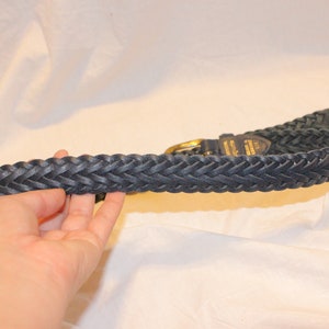 VGT NAVY BLUE Braided Leather Belt,blue leather belt,braided leather belt womens,vintage navy blue leather belt,vintage woven leather belt image 6