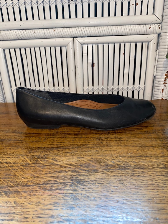 Size 8,LEATHER FLATS WOMENS,black leather shoes w… - image 6