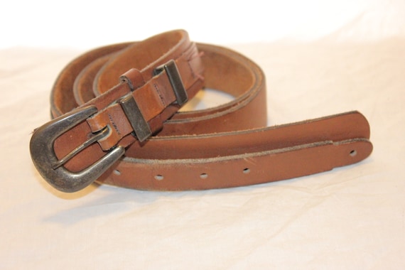 VGT LEATHER BELT,vintage brown leather belt,vinta… - image 1