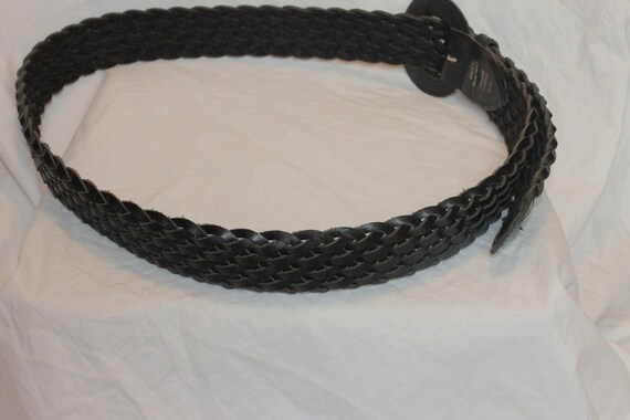 VINTAGE BRAIDED LEATHER Belt,black leather belt,b… - image 8