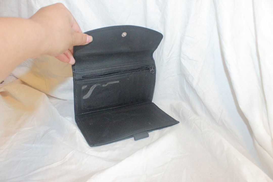 VINTAGE ENVELOPE WALLET Black,leather Wallet Card Holder,vintage