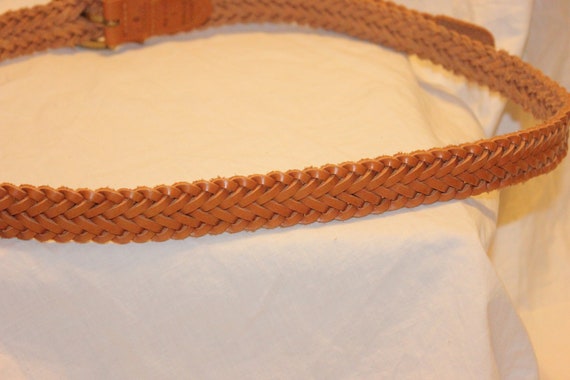 VGT BRAIDED LEATHER Belt,brown leather belt,braid… - image 6