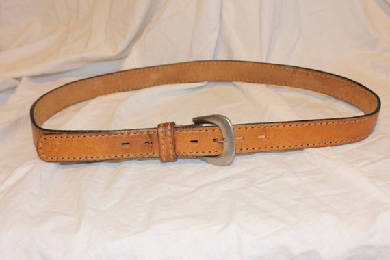 VGT LEATHER BELT,vintage small brown leather belt… - image 1