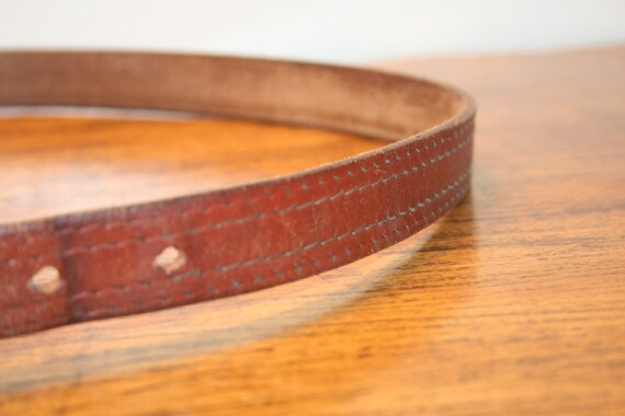 VINTAGE CLASSIC LEATHER Belt,vintage skinny leath… - image 6