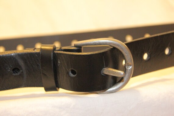 VINTAGE LEATHER BIKER Belt,vintage leather belt,w… - image 2