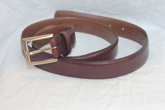 VINTAGE MEN LEATHER Belt,vintage men brown leathe… - image 4