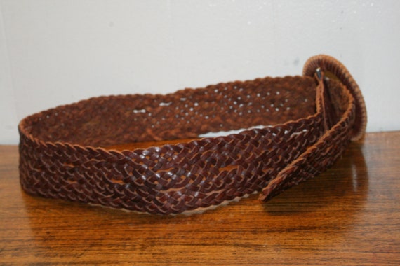 WIDE BOHO BELT,woven leather belt,wide leather be… - image 7