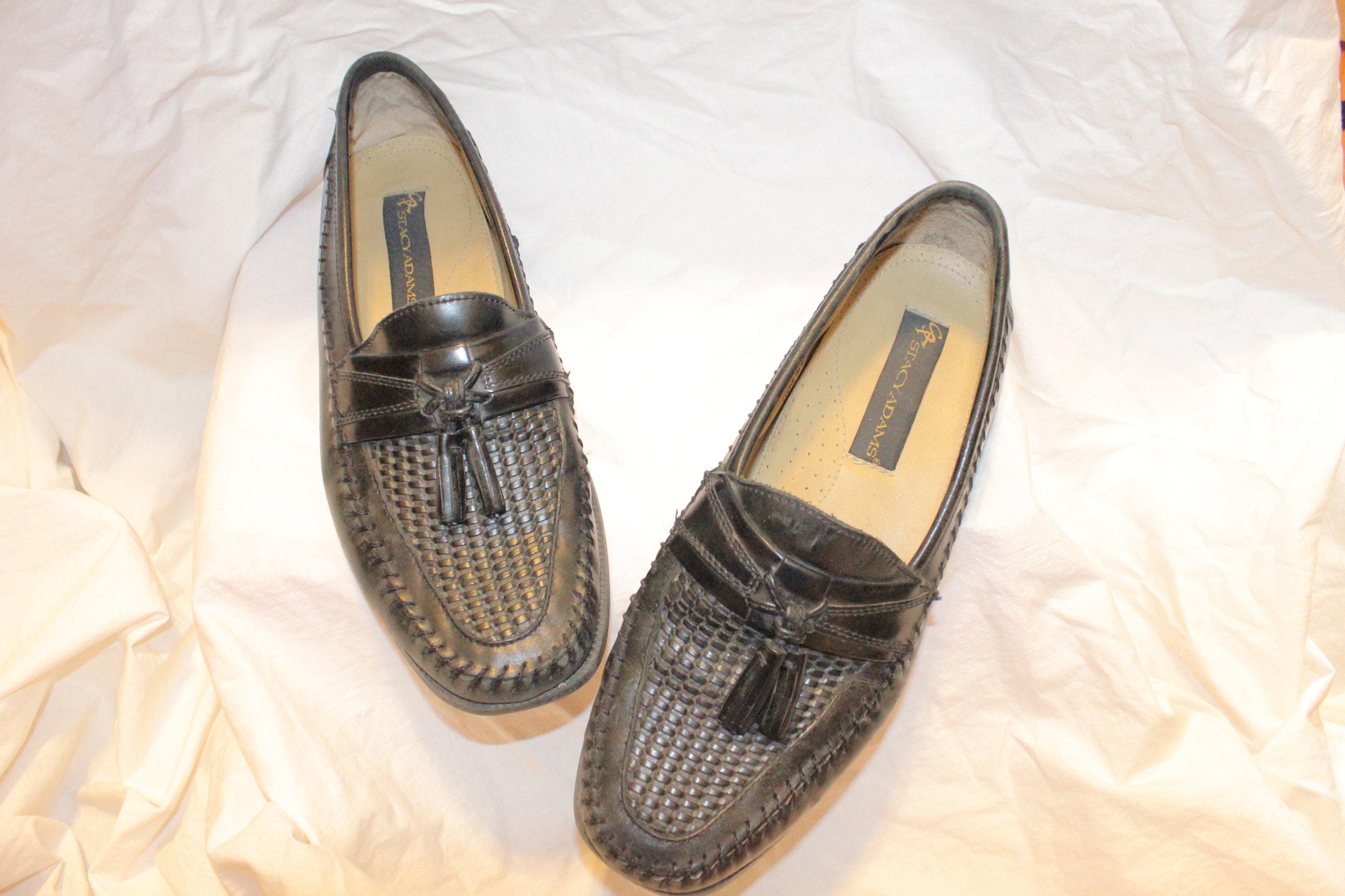 Stacy Adams Genuine Snakeskin Tassel Loafers Mens 8.5M Black Formal Casual Stacy Adams men main image 4