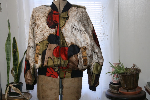 VINTAGE PICASSO JACKET,windbreaker jacket,abstract