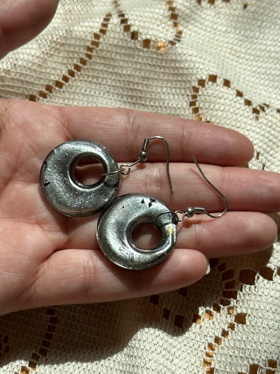 VINTAGE DROP DANGLE Earrings,vintage circle dangl… - image 9