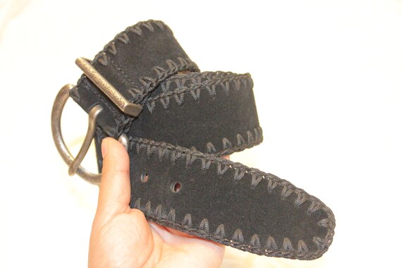 Vintage Liz Claiborne Leather Belt,vintage Black Belt Womens  display picture 2
