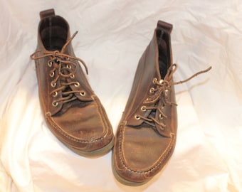 sz 9,VINTAGE LL BEAN Boots,men preppy Boots,vintage men L L Bean shoes,L L Bean shoes boots,L L Bean brown leather men boots boots,men boots