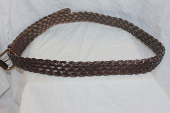 VINTAGE BRAIDED LEATHER Belt,brown leather belt,b… - image 7