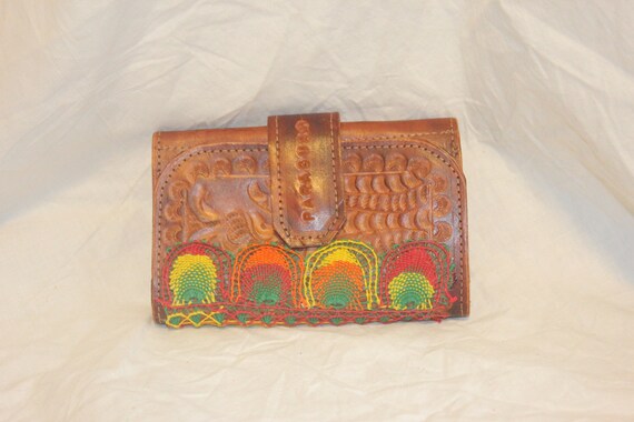 Tooled leather wallet vintage - Gem